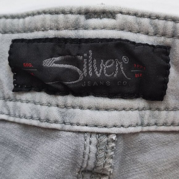 Silver Jeans utility cargo pants slim crop light grey men's size W30/L25 - Picture 5 of 16